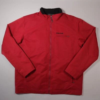Marmot Men's XL Red Zip Jacket Cordura Nylon Pockets Fleece Lined Coat - Image 1 of 4