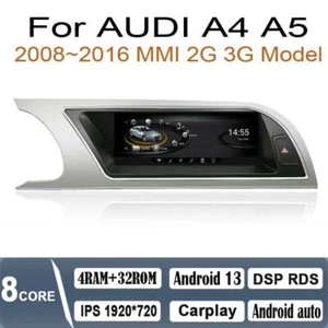Radio estéreo GPS de navegación para automóvil Android de 8,8" Wifi Carplay para AUDI A4 S4 A5 MMI - Imagen 1 de 13