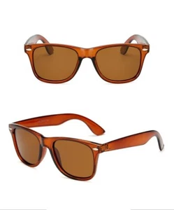 Polarised Polarized Adult Men Women Clear Frame Brown Mirror Lens Sunglasses! - Picture 1 of 1