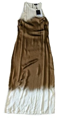 Massimo Dutti Sleeveless A-line Maxi Dress Women's Size 4 Ombré Brown Slit NWT - Image 1 of 4