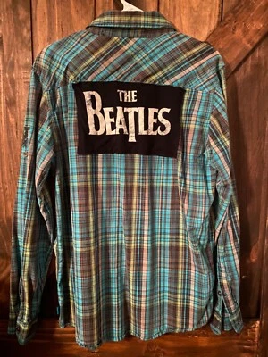 Custom The Beatles Band Long Sleeve Button Up Shirt Modern Culture - Image 1 of 4