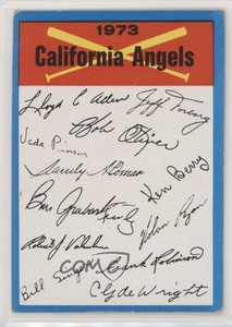 1973 Topps Team Checklists California Angels (Two Stars on Back)