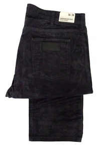 Mens Wrangler Greensboro Regular Tapered Leg Cord Jeans Zip Fly - Dark Navy Blue - Picture 1 of 2