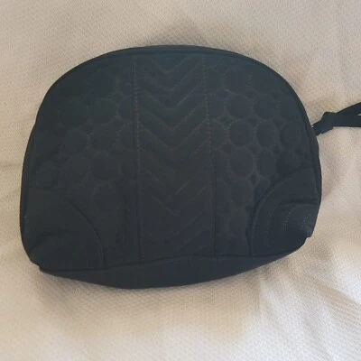 Vera Bradley Negro Microfibra Forrado Maquillaje/Cosméticos Artículos de Aseo Bolsa Estuche Usado en Excelente Condición Foto 1 de 4