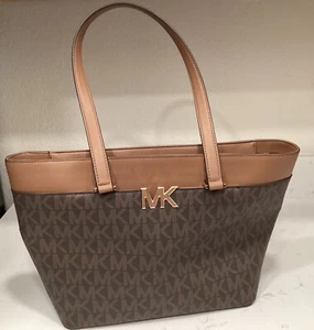 BOLSO DE MANO DE CUERO MICHAEL KORS MONOGRAMA - Imagen 1 de 8