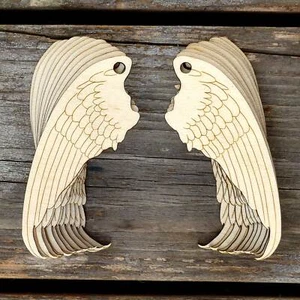10x Wooden Pairs of Angel Wings Craft Shapes 3mm Plywood - Picture 1 of 3