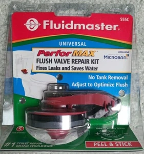 Fluidmaster 555C Universal PerforMax Flush Valve Toilet Repair Kit Fixes Leaks - Picture 1 of 2