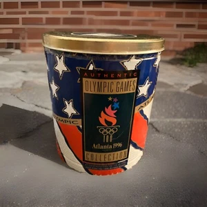Sealed/New! Authentic 1996 Atlanta Olympics Collection USA Flag Popcorn Tin - Picture 1 of 5