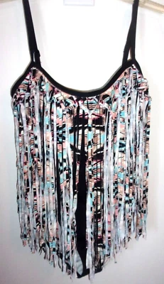 Traje de baño con flecos Coco Rave Boho multicolor 1 pieza sujetador con aros talla M 34C Foto 1 de 4