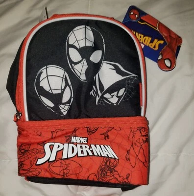 Lonchera aislada con fondo abatible doble compartimento Marvel Spiderman nueva Foto 1 de 4