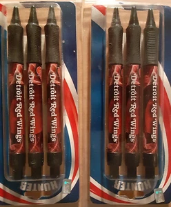 lot of 6 Detroit Red Wings NHL writing soft grip blue ink office Pens - Picture 1 of 2
