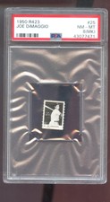 1950 R423 #25 Joe DiMaggio PSA 8 (MK) Graded Baseball Card MLB Game Strip Orange