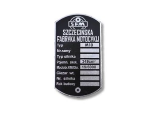 Junak M10 SFM Typenschild Schild id plate - Bild 1 von 1