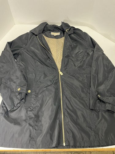 Michael Kors Giacca Trench Antipioggia Donna M Nero Impermeabile con Cappuccio