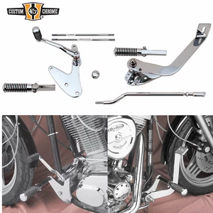 Chrome Brake Shifter Forward Control Set Fit For Harley 5-Speed Dyna FXR 1982-94 - Picture 1 of 3