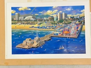 Alexander CHEN "Santa Monica Pier" litho on paper with texture - Picture 1 of 4