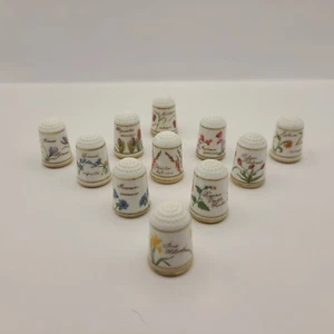 Franklin Porselein Porzellan Blumen Fingerhut Garten Pflanzen 11er Set Vintage 1978 - Bild 1 von 18