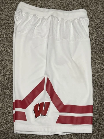 Adidas Wisconsin Badgers Team Basketball Shorts Men’s Medium White Cover