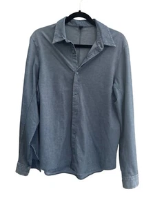Lululemon Mens Medium Blue Button Shirt Commission Performance Smart Casual - Picture 1 of 9