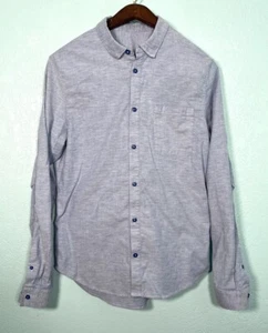 Camisa Lululemon Para Hombres Mediana Azul Comisión Oxford Elastizada Con Botones Viajero - Imagen 1 de 6