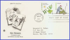 USA3 #4524g ADDR PCS ARTCRAFT FDC STR2 Go Green - Compost - Picture 1 of 1