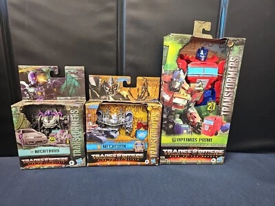 Transformers 7 Rise of the Beasts Optimus Prime + Nightbird + Megatron NEW  - Image 1 of 4