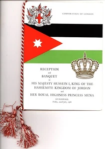 1966 King of Jordan, visita al programa de recuerdos del Reino Unido Tuck pub. - Imagen 1 de 8