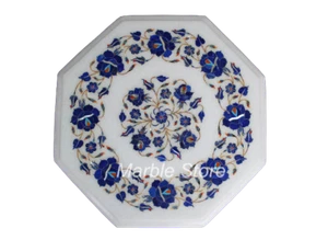 12" Marble Coffee/End Table Top Lapis Lazuli Semi Precious Stones For Home Decor - Picture 1 of 1