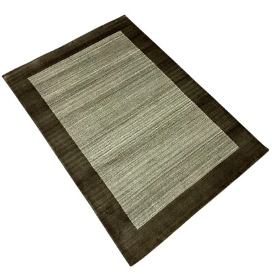 Grigio Tappeto 100% Lana Braun Gabbeh Tessuto a Mano 125x176 CM Dp Filato S181 - Immagine 1 di 4