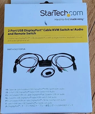StarTech 2 Port Hybrid USB-C Daul DisplayPort Cable KVM Switch 4K 60Hz New - Image 1 of 3
