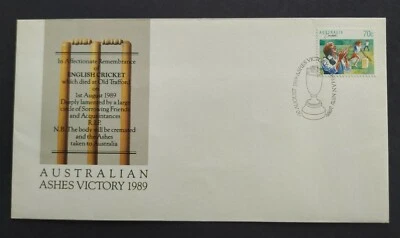 1989 Australia Sports Cricket Australian Ashes Victory 1v Stamp FDC - Image 1 of 2