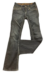 ROCK REVIVAL Deborah Denim Bootcut Jeans Women 28X32.5 Embroidered Mid-Rise - Picture 1 of 4