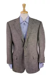 Corneliani Gray/Black/Gold Check Woven Wool-Rayon 2-Btn Sportcoat Blazer 40S - Picture 1 of 10