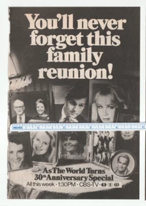 1986 AS the WORLD TURNS Magazine AD~30th Anniversary~MURDER SHE WROTE/Bert Convy - Picture 1 of 2