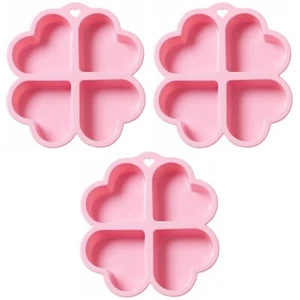 3 Count Love Heart-shaped Silicone Mold Cupcake Baking Pan for Cakes - Picture 1 of 12