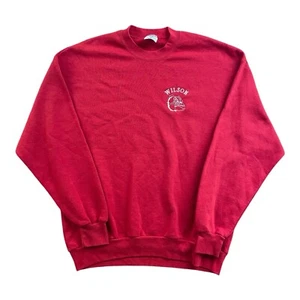 Vintage Wilson Bulldogs Crewneck Embroidered Jerzees Made In USA Red Y2K XL 🐾 - Picture 1 of 8