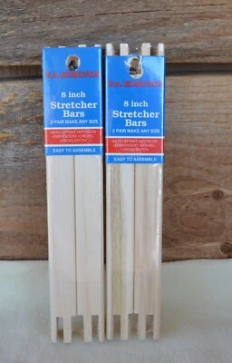 2 Sealed Packages F A Edmunds 8” Wood Stretcher Bars for Needlework or Artwork - Image 1 of 4