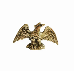 Estatua antigua de águila de oro de latón liso - Imagen 1 de 10