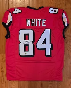Roddy White Autographed Falcons Custom Game Cut Red Jersey BAS Scannable Holo - Picture 1 of 3