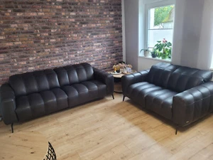 Natuzzi Editions Leder Sofa Couch Garnitur 2'er & 3'er Sitzer Chesterfield - Bild 1 von 13