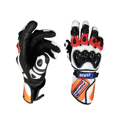 Repsol honda motorbike gloves Gas Leather Glove TPU protections Moto GP Racing - Image 1 of 4