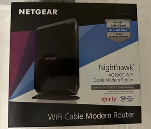 NETGEAR Nighthawk C7000 AC1900 Wi-Fi Cable Modem Router Used *NO ETHERNET CABLE* - Bild 1 von 7