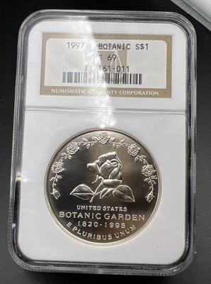 1997 P Botanical Commemorative Silver Dollar Coin NGC MS69 Gem BU UNC #011 - Image 1 of 4