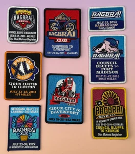 COLECCIÓN DE PARCHES RAGBRAI Des Moines Iowa Ciclismo Ciclismo - Lote de 8 Parches - Imagen 1 de 10