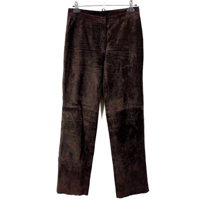 Pantalones de cuero de gamuza marrón INC International Concepts 4 vintage Y2K Foto 1 de 4