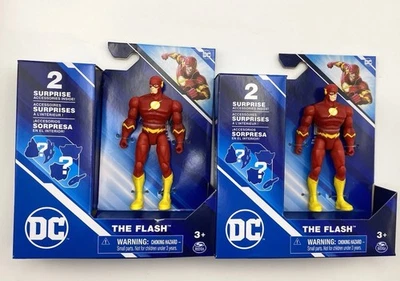 Lote de 2 figuras de acción The Flash de 4 pulgadas de DC Comics con 2 accesorios sorpresa Foto 1 de 2