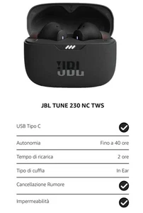 JBL TUNE 230NC TWS Cuffie In Ear True Wireless Bluetooth,Jbl Tune 230nc Cuffie - Foto 1 di 6