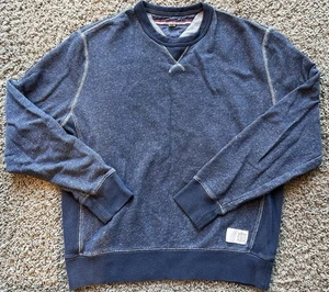 Herren Tommy Hilfiger Jeansblau 100% Baumwolle Rundhals Pullover Größe L - Bild 1 von 7