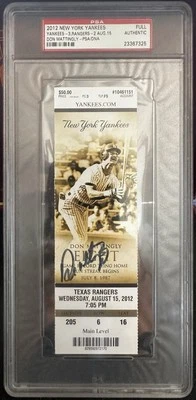 Don Mattingly Signed Full Ticket 8/15/2012 Yankees Autograph PSA/DNA Certified - Image 1 of 4