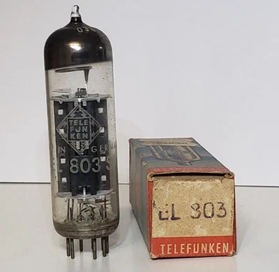 1 x Telefunken EL803 S, placa negra, fondo de diamante, Alemania Foto 1 de 4